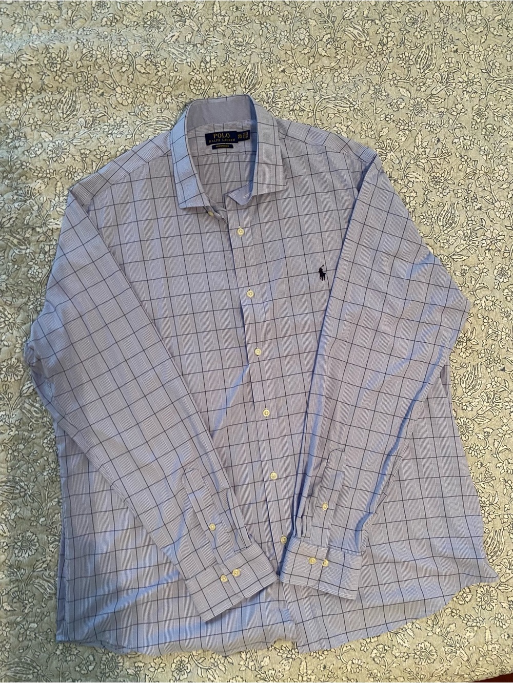 Ralph Lauren Blue Checked Windowpane Dress Shirt